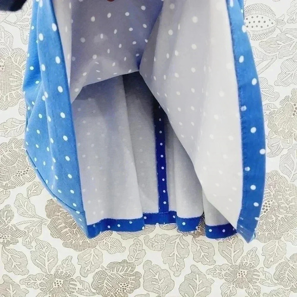 Talbots Polka Dot Fit & Flare Tank Mini Dress S Blue/ White Unlined - Picture 4 of 7